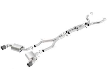 Picture of Borla 16-17 Chevy Camaro 6.2L 4.5in Carbon Fiber Tips Single Split Exit S-Type Catback Exhaust