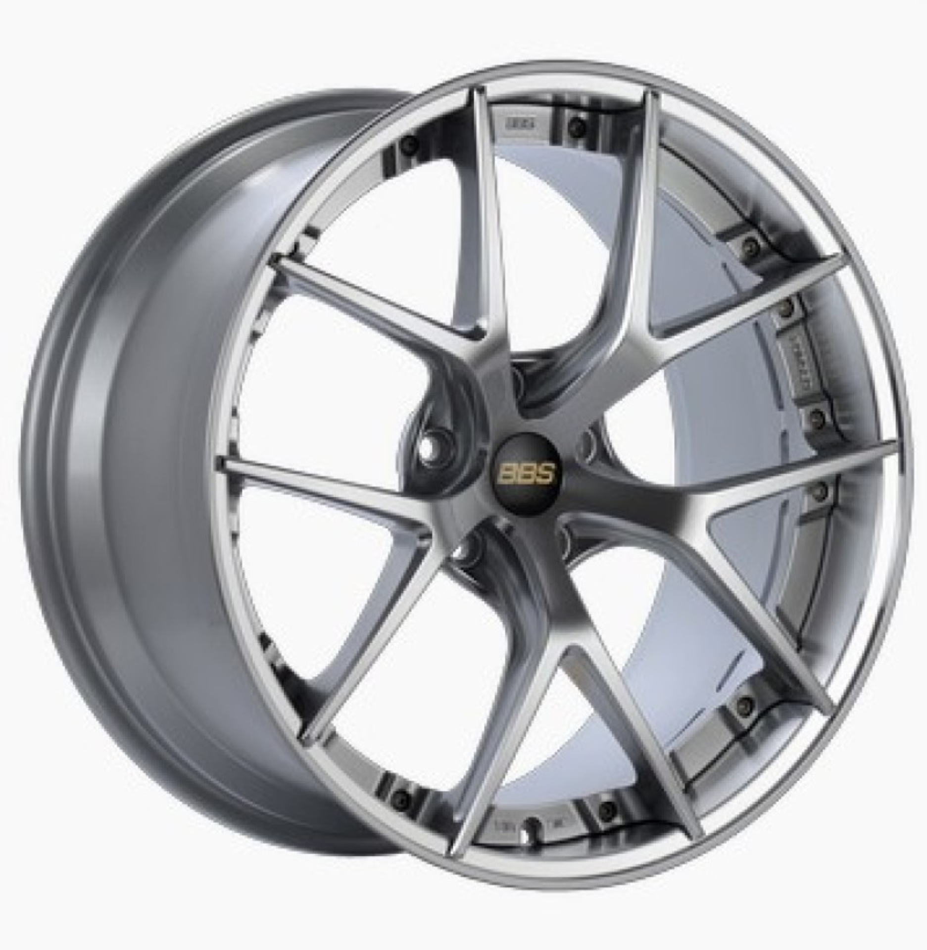 Picture of BBS RI-S 20x9 5x112 ET34 Diamond Silver Center / Diamond Cut Lip Wheel -82mm PFS/Clip Required