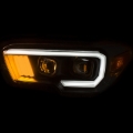 Picture of ANZO 2016-2017 Toyota Tacoma Projector Headlights w/ Plank Style Black w/ Amber