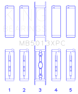 Picture of King Engine Bearings Chevy LS1/LS2/LS6 Performance Main Bearing Set w/ pMaxKote - Size STD