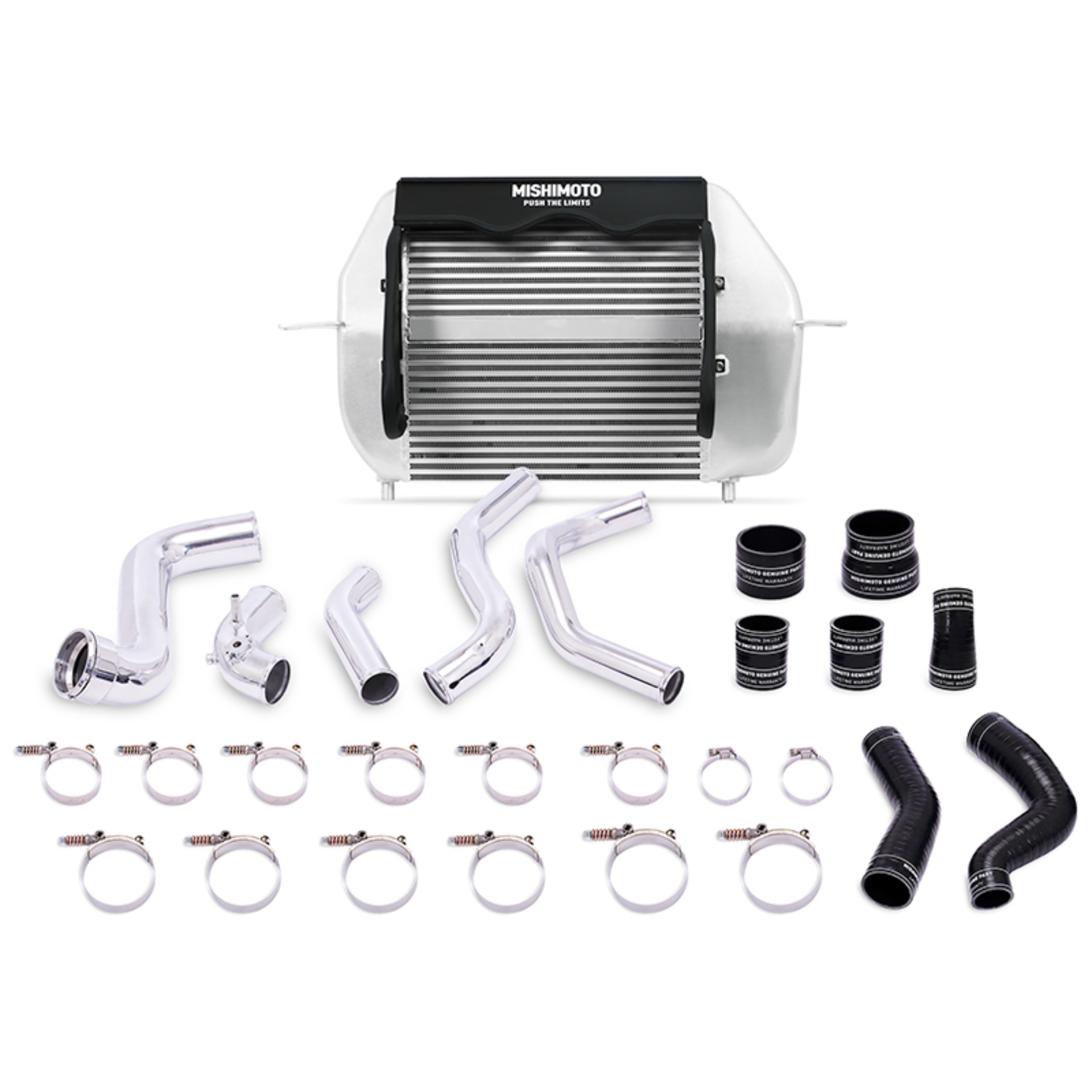 Picture of Mishimoto 2011-2014 Ford F-150 EcoBoost Silver Intercooler w/ Polished Pipes