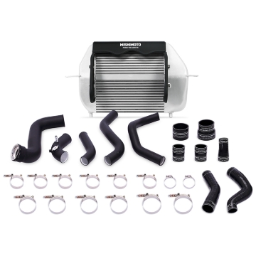 Picture of Mishimoto 2011-2014 Ford F-150 EcoBoost Silver Intercooler w/ Black Pipes