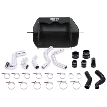Picture of Mishimoto 2011-2014 Ford F-150 EcoBoost Black Intercooler w/ Polished Pipes