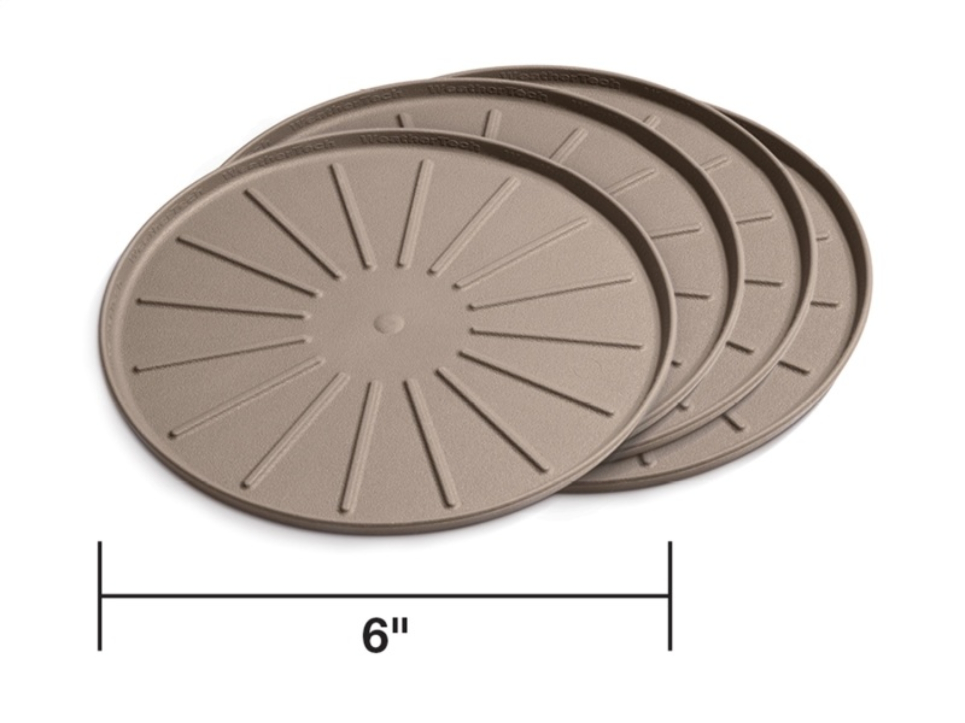 Picture of WeatherTech Round Coaster Set 6in. - Tan (Set of 4)