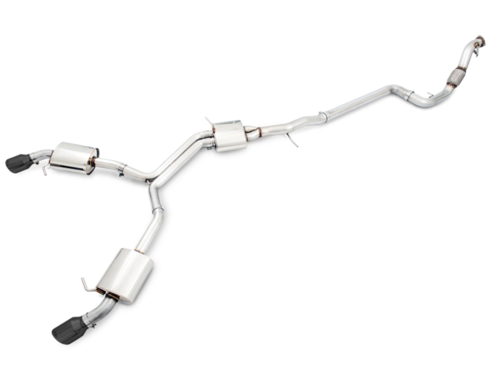 Picture of AWE Tuning Audi B9 A4 Touring Edition Exhaust Dual Outlet - Diamond Black Tips (Includes DP)