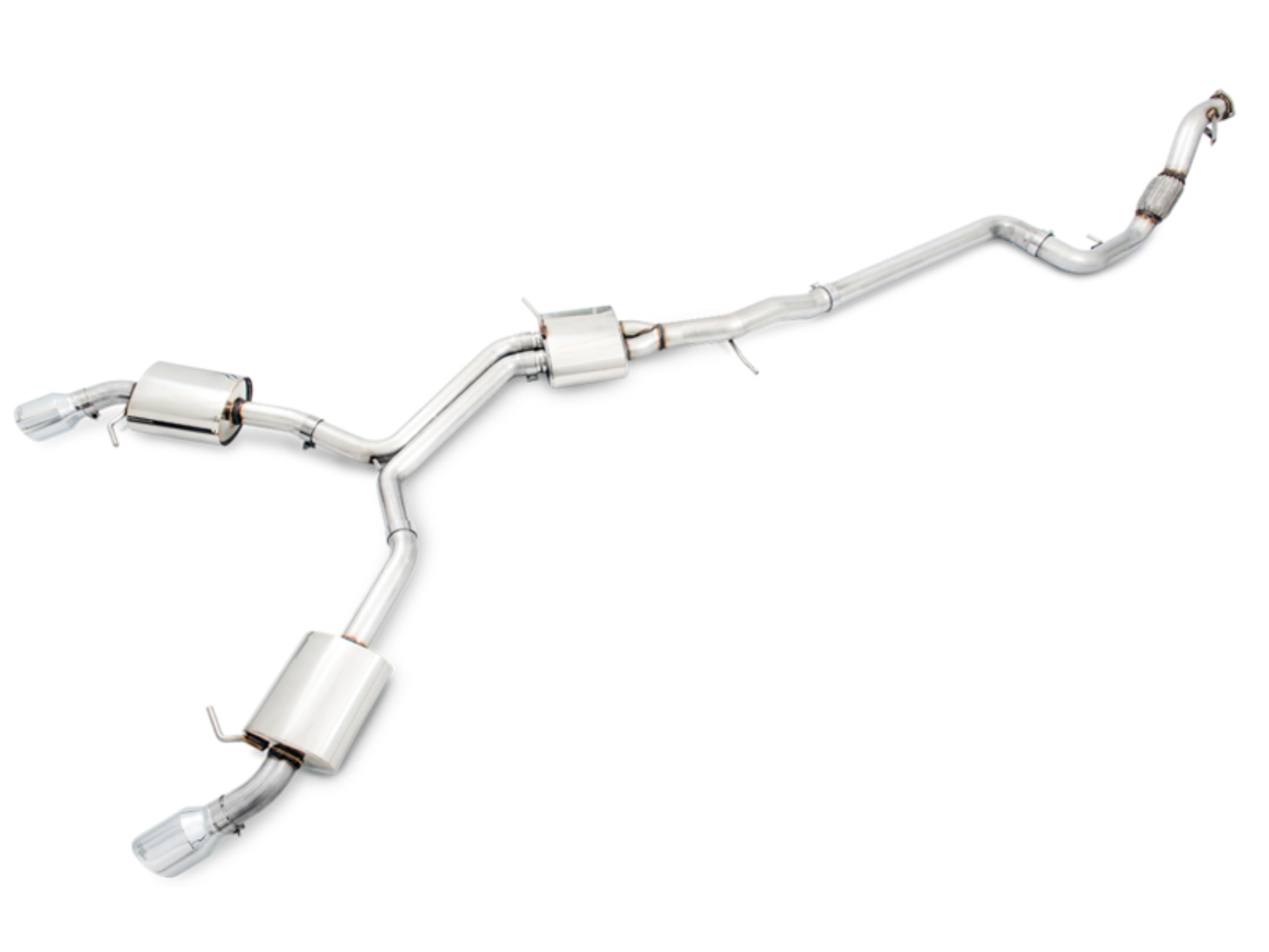 Picture of AWE Tuning Audi B9 A5 Touring Edition Exhaust Dual Outlet - Chrome Silver Tips (Includes DP)