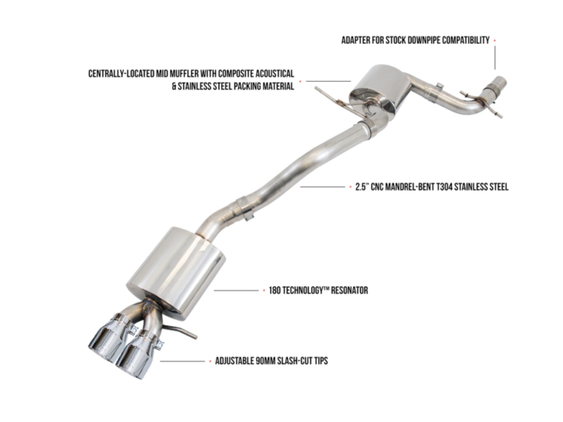 Picture of AWE Tuning Mk5 Jetta 2.0T - GLI Touring Edition Exhaust - Polished Silver Tips