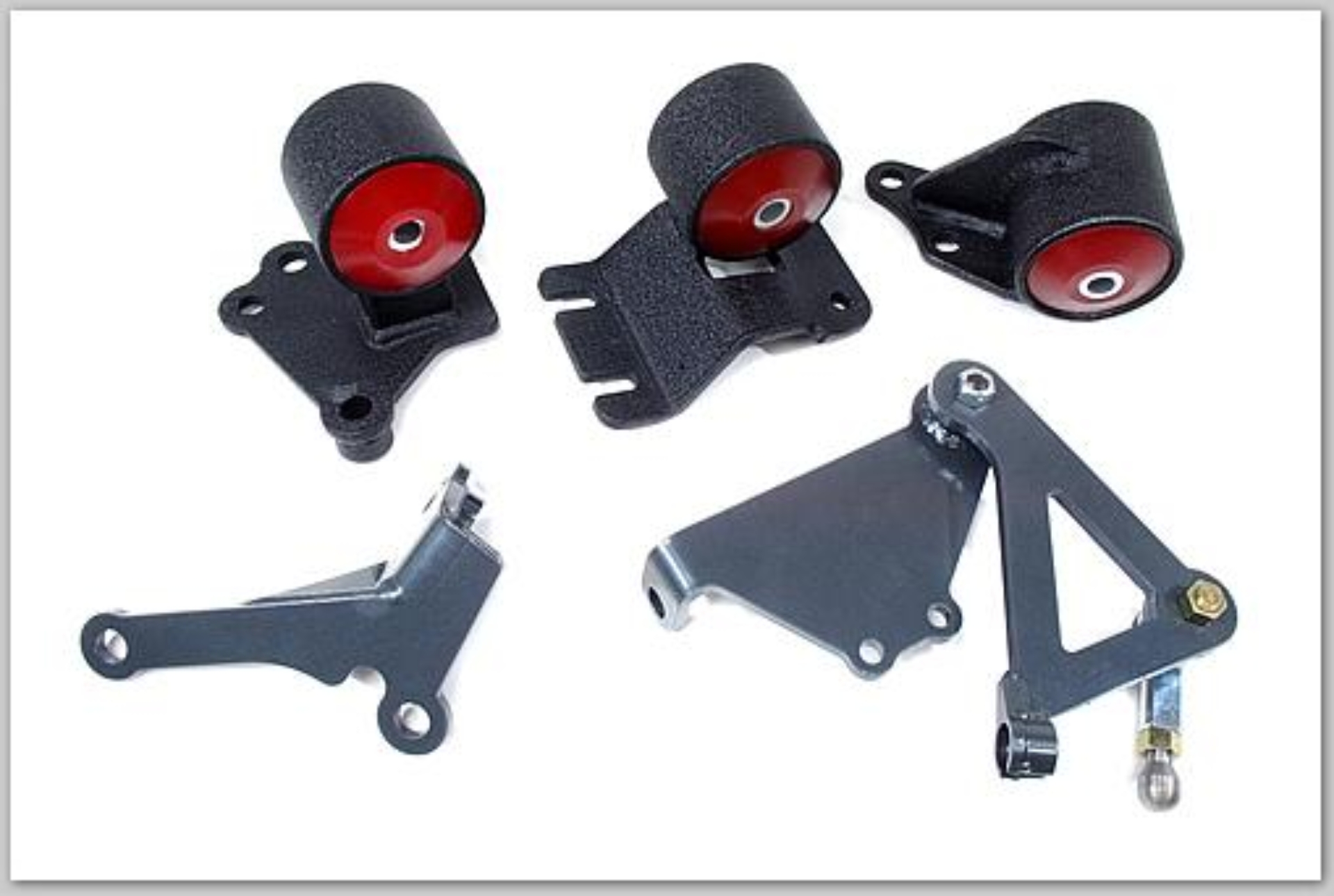 Picture of Innovative 90-93 Integra B-Series Black Steel Mounts 75A Bushings (Cable to Hydro Conversion)