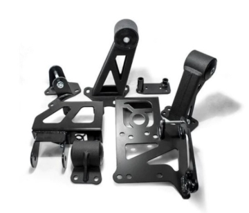Picture of Innovative 94-01 Integra J-Series Black Steel Mounts 75A Bushings (w/ Alt. Relocation Bracket)