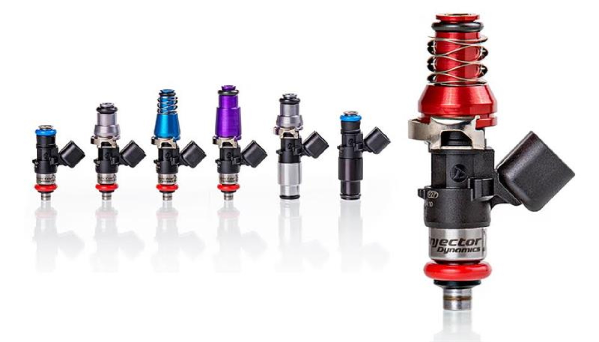 Picture of Injector Dynamics ID1050X 05+ Lotus Elise (2ZZ-GE) 11mm (Blue) Adaptor Top Injectors (Set of 4)