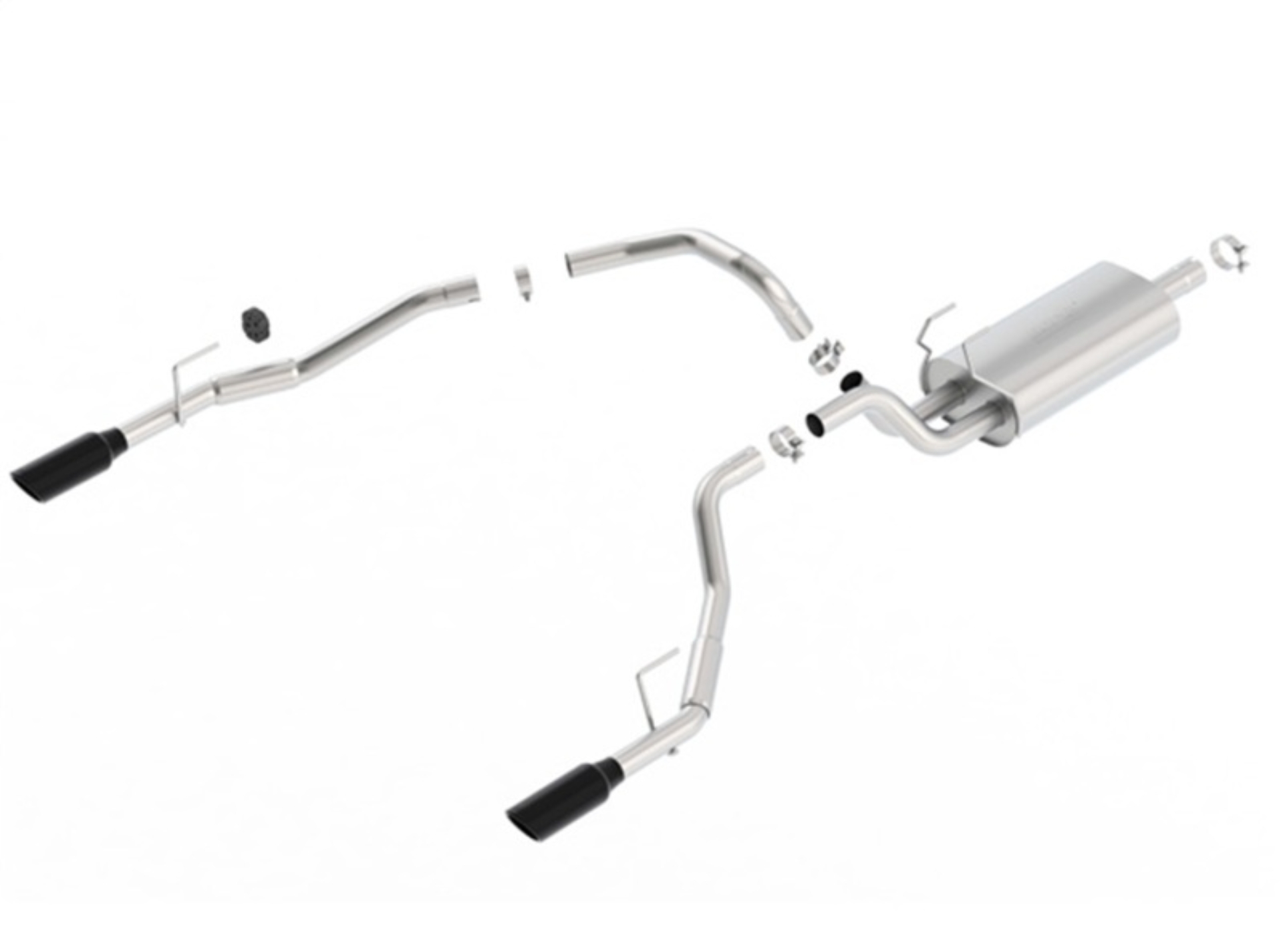 Picture of Borla 09-17 Ram 1500 5.7L V8 5in Single Tip Black Chrome Cat-Back Touring Exhaust Through Bumper
