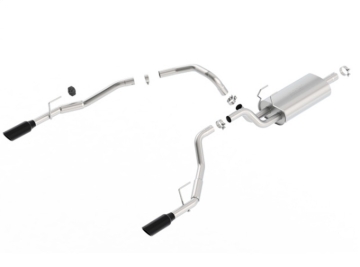 Picture of Borla 09-17 Ram 1500 5.7L V8 5in Single Tip Black Chrome Cat-Back Touring Exhaust Through Bumper