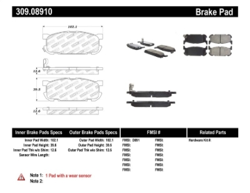 Picture of Sport Brake Pads with Shims and Hardware