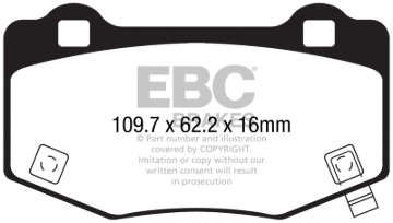 Picture of EBC 15-17 Ford Mustang Shelby GT350/GT350R Yellowstuff Rear Brake Pads