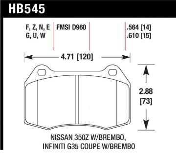 Picture of Hawk 03-07 G35/350z w/ Brembo HP+ Street Front Brake Pads
