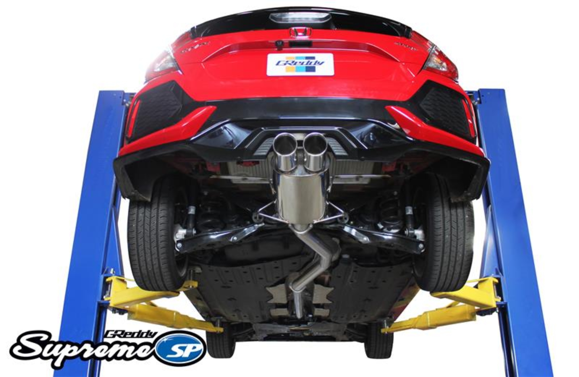 Picture of GReddy 2017+ Honda Civic Sport Hatchback 76mm Supreme SP Cat-Back Exhaust
