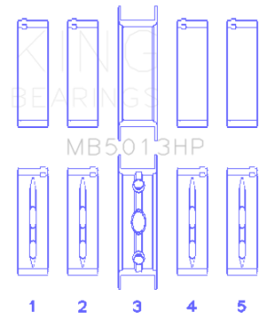 Picture of King Engine Bearings Chevy LS1/LS2/LS4/LS6 Performance Main Bearing Set - Size 010X
