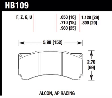 Picture of Hawk AP Racing  DTC-60 Rear Race Brake Pads