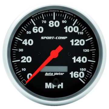 Picture of Autometer Sport-Comp 5 inch 160 MPH Electronic Speedometer Gauge w/LCD Odometer
