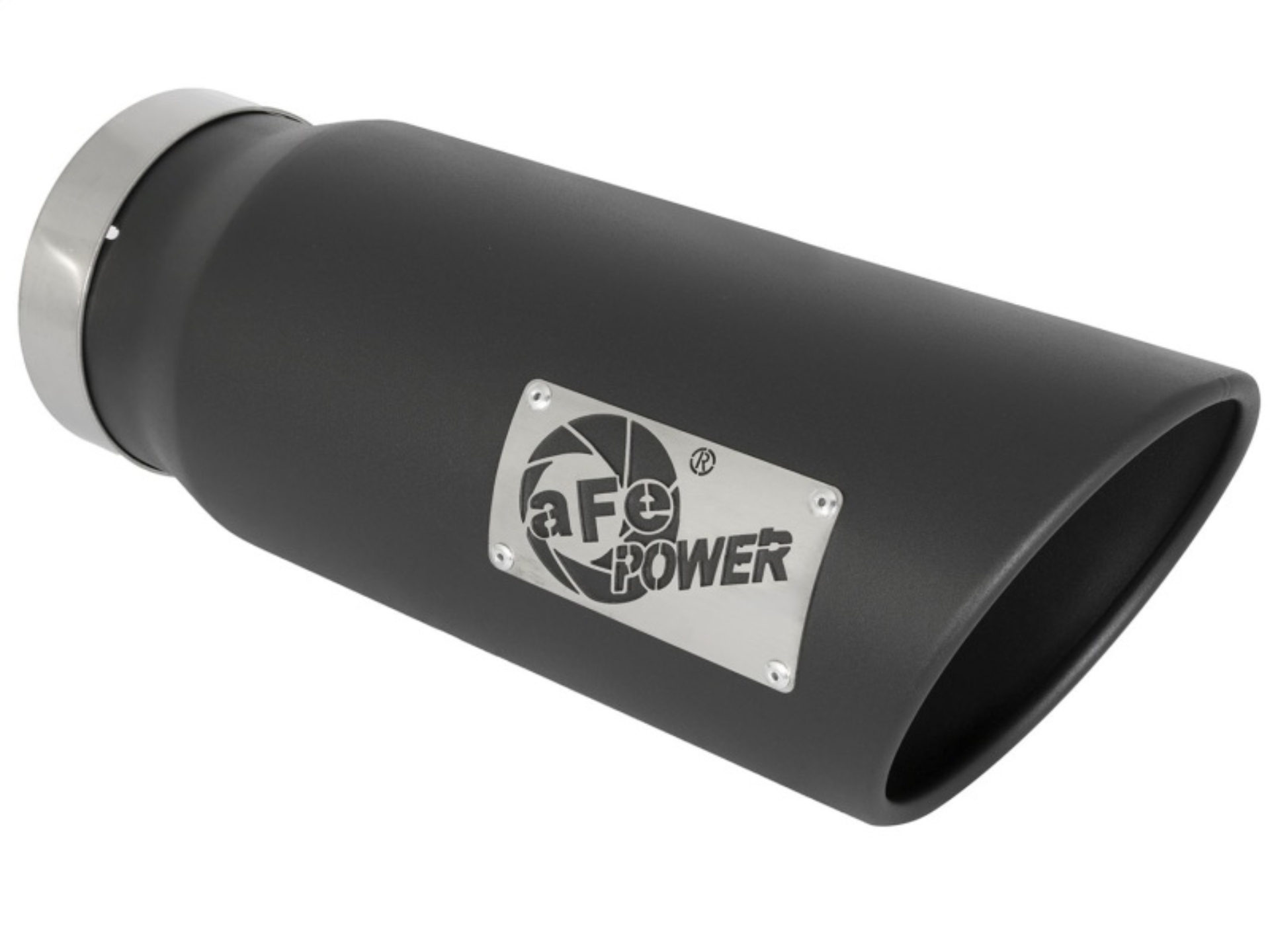 Picture of aFe Power MACH Force-Xp 5in In x 6in Out x 15in L Bolt-On 409 SS Exhaust Tip - Black