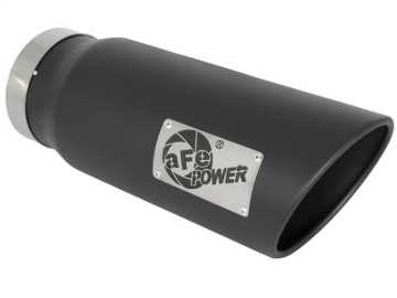 Picture of aFe Power MACH Force-Xp 5in In x 6in Out x 15in L Bolt-On 409 SS Exhaust Tip - Black