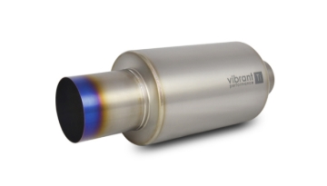 Picture of Vibrant Titanium Muffler w/Straight Cut Burnt Tip 2.5in. Inlet / 2.5in. Outlet