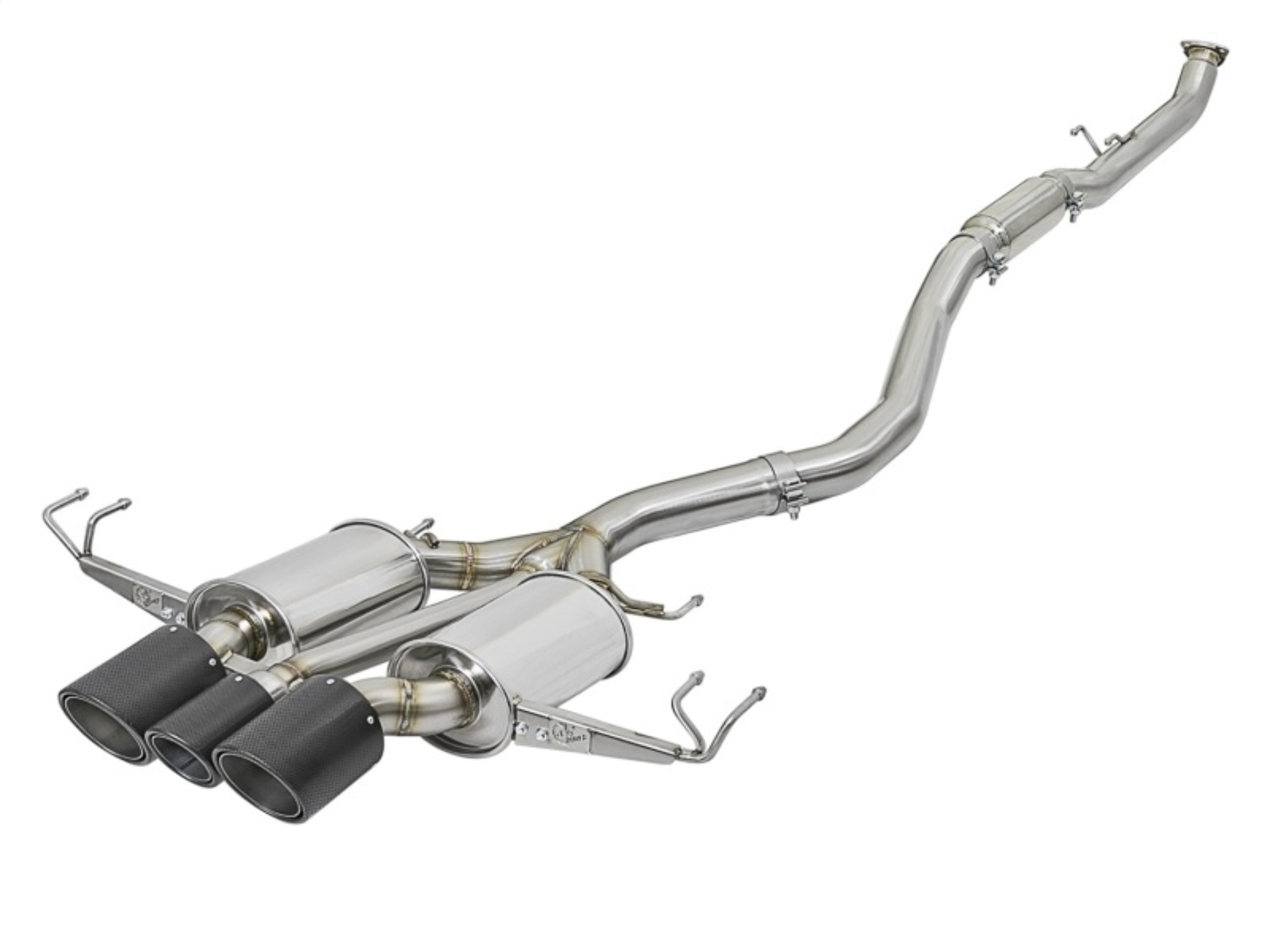Picture of aFe POWER Takeda 2-1/2in to 2-1/4in 304SS Catback Dual-Exit Exhaust 17+ Honda Civic Type R w/CF Tips