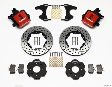 Picture of Wilwood Combination Parking Brake Rear Kit 11.00in Drilled Red Civic / Integra Drum 2.46 Hub Offset