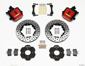 Picture of Wilwood Combination Parking Brake Rear Kit 11.00in Drilled Red Civic / Integra Disc 2.39 Hub Offset