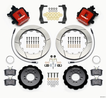 Picture of Wilwood Combination Parking Brake Rear Kit 12.88in Red 2013-Up Ford Focus ST w/ Lines