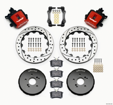 Picture of Wilwood Combination Parking Brake Rear Kit 12.88in Drilled Red Honda S2000