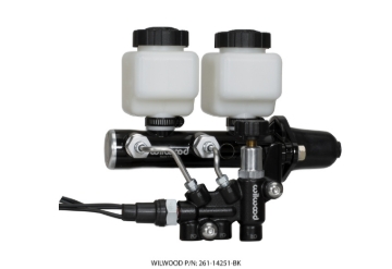 Picture of Wilwood Tandem Remote M/C Kit w L/H Bracket & Prop Valve - 1in Bore Black