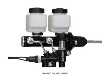 Picture of Wilwood Tandem Remote M/C Kit w L/H Bracket & Prop Valve - 7/8in Bore Black-W/Pushrod