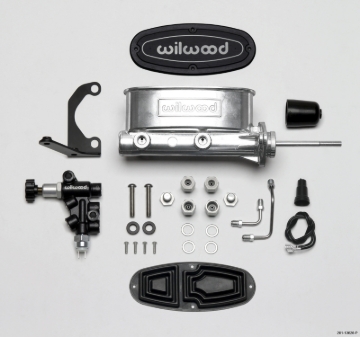 Picture of Wilwood HV Tandem M/C Kit w L/H Bracket & Prop Valve - 15/16in Bore Ball Burnished-W/Pushrod