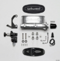 Picture of Wilwood HV Tandem M/C Kit w L/H Bracket & Prop Valve - 1in Bore Ball Burnished