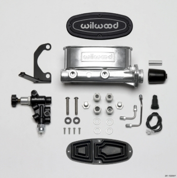 Picture of Wilwood HV Tandem M/C Kit w L/H Bracket & Prop Valve - 1in Bore Ball Burnished