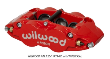 Picture of Wilwood Caliper-Narrow Superlite 6R-LH - Red 1.62/1.12/1.12in Pistons 1.25in Disc