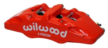 Picture of Wilwood Caliper-Forged Dynapro 6 5.25in Mount-Red-R/H 1.38/1.00/1.00in Pistons .81in Disc