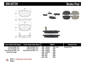 Picture of Sport Brake Pads with Shims and Hardware
