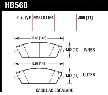 Picture of Hawk 07-08 Escalade 6.2 / 07-08 Avalanche Super Duty Rear Brake Pads