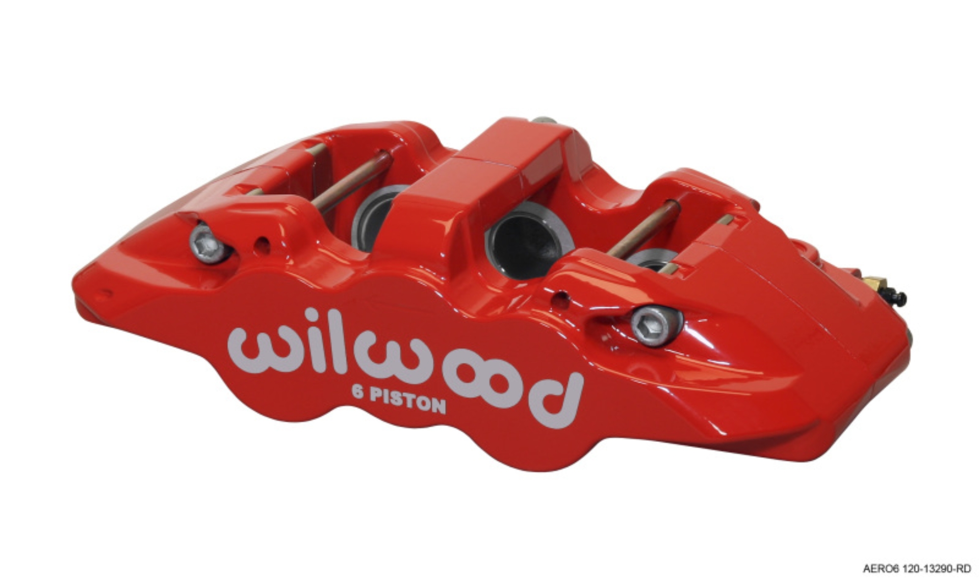 Picture of Wilwood Caliper-Aero6-L/H - Red 1.62/1.12/1.12in Pistons 1.25in Disc