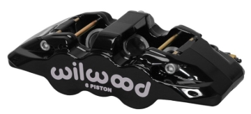 Picture of Wilwood Caliper-Aero6-R/H - Black 1.62/1.12/1.12in Pistons 1.25in Disc