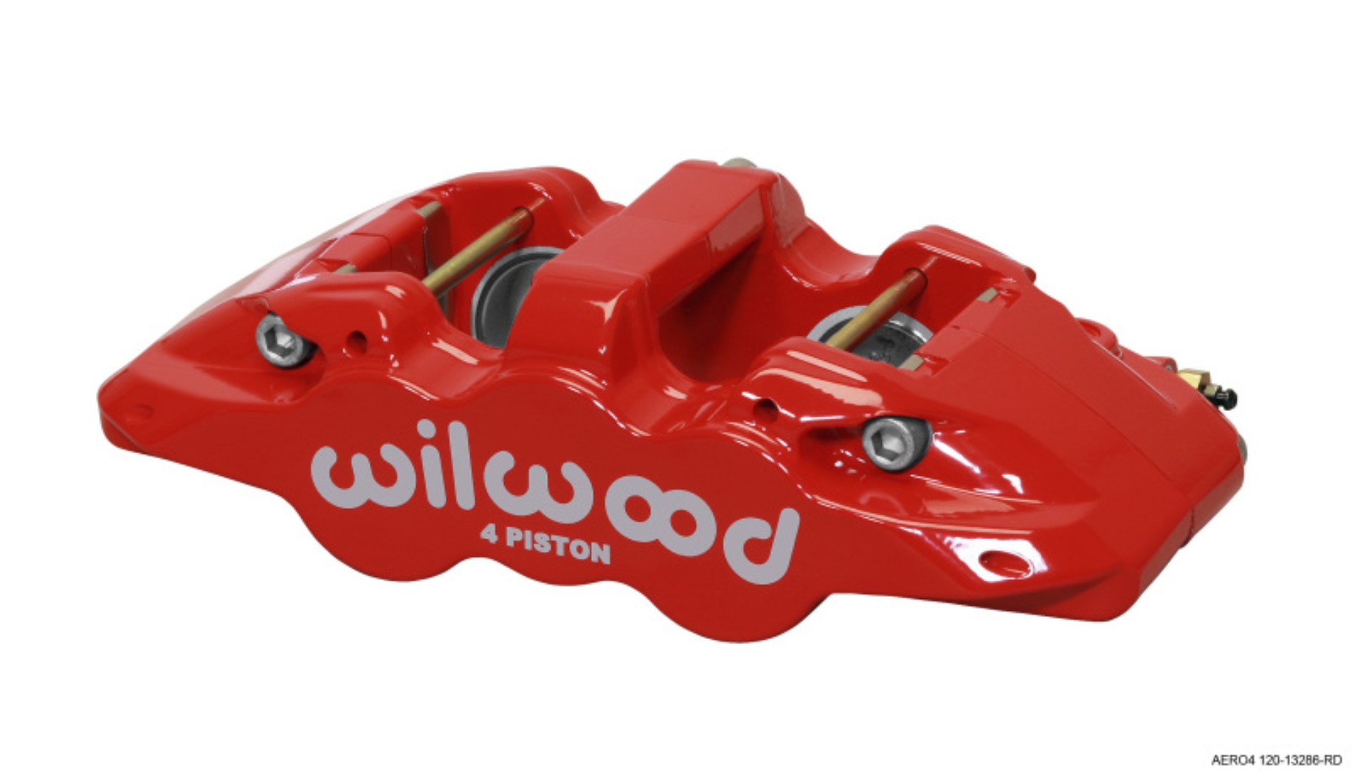 Picture of Wilwood Caliper-Aero4-L/H - Red 1.88/1.62in Pistons 1.25in Disc