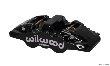 Picture of Wilwood Caliper-Aero4-L/H - Black 1.62/1.38in Pistons 1.25in Disc