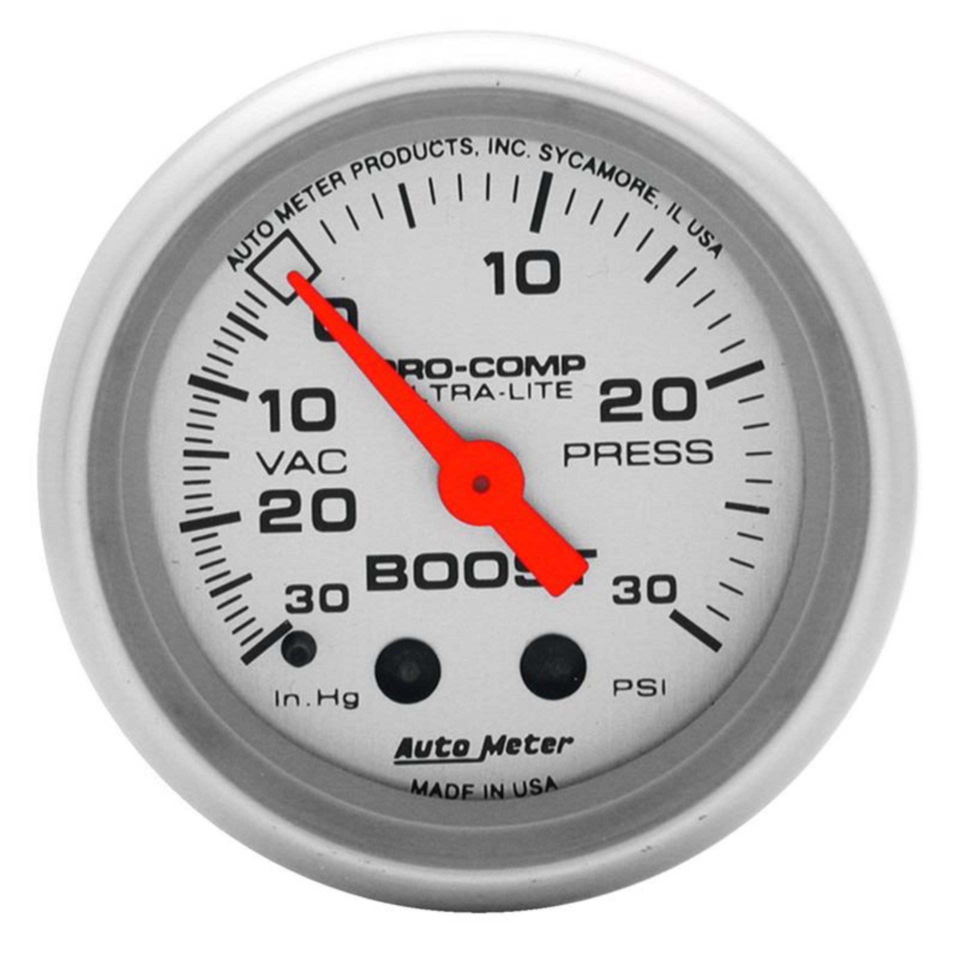 Picture of Autometer Ultra-Lite 52mm 30 PSI Mechanical Boost Gauge