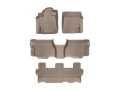 Picture of WeatherTech 12+ Toyota Sequoia Front/Rear/and Rear Floorliners w/Center Aisle - Tan