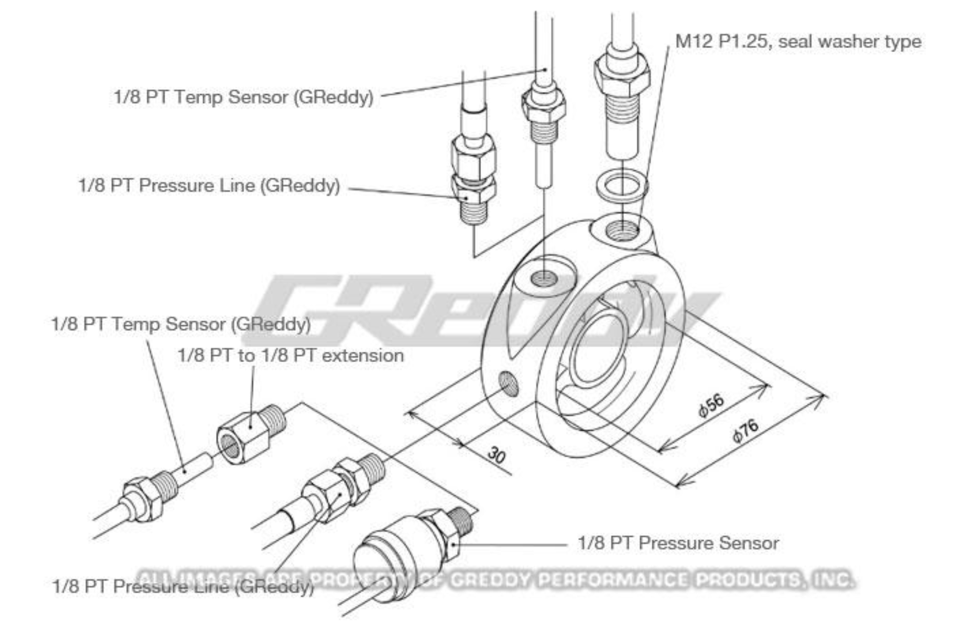 Picture of GReddy Universal Oil Filter Block Adapter