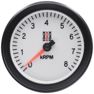 Picture of Autometer Stack Sport 88mm 0-8K RPM Tachometer - White