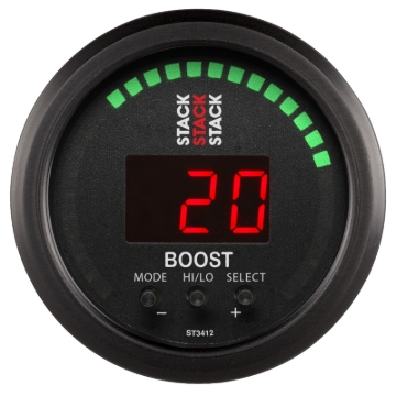 Picture of Autometer Stack 52mm -1 to +2 Bar (-30INHG to +30 PSI) Boost Controller - Black