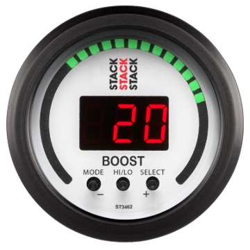 Picture of Autometer Stack 52mm -1 to +2 Bar (-30INHG to +30 PSI) Boost Controller - White
